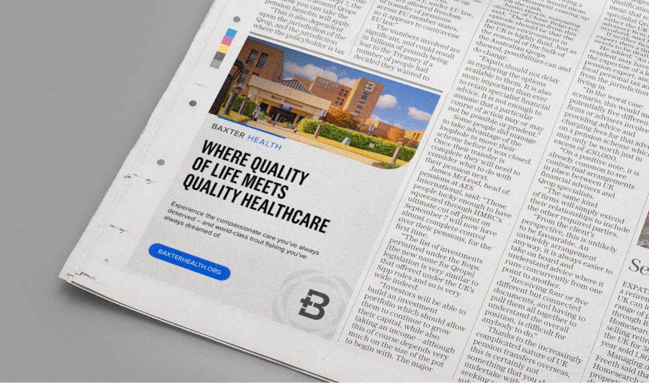 Baxter Health Print ad design