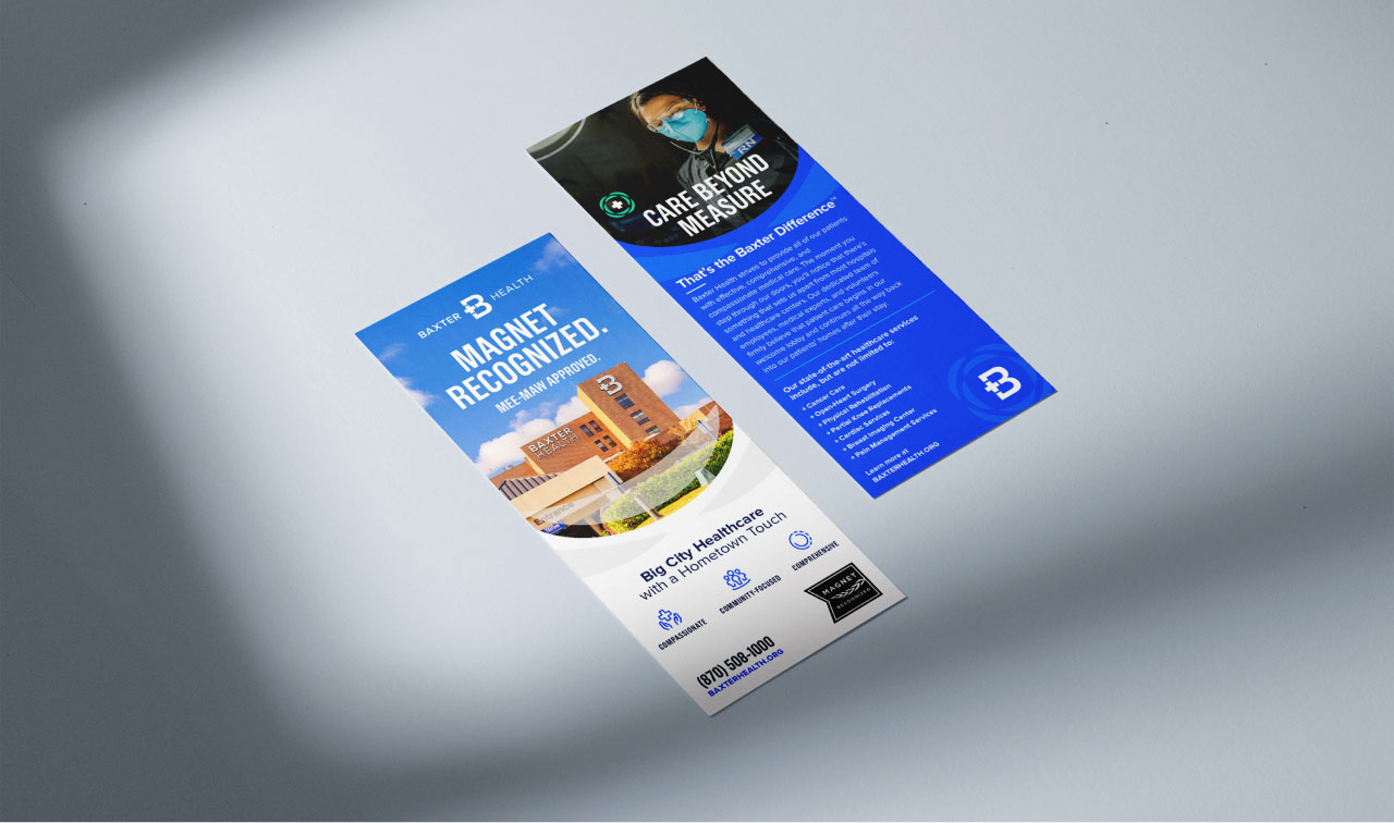 Baxter Health Rack card design