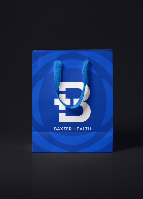 Baxter Health bag design blue