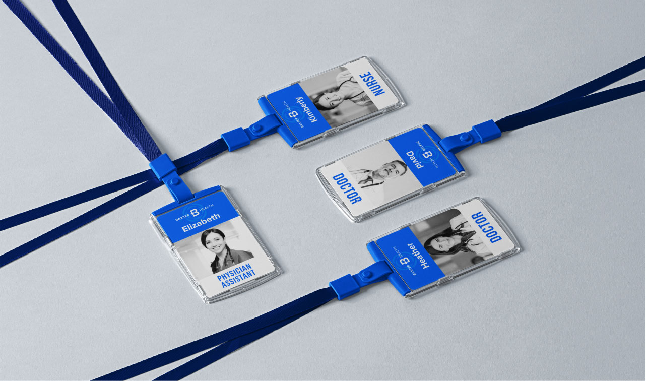 Baxter Health employee badge design