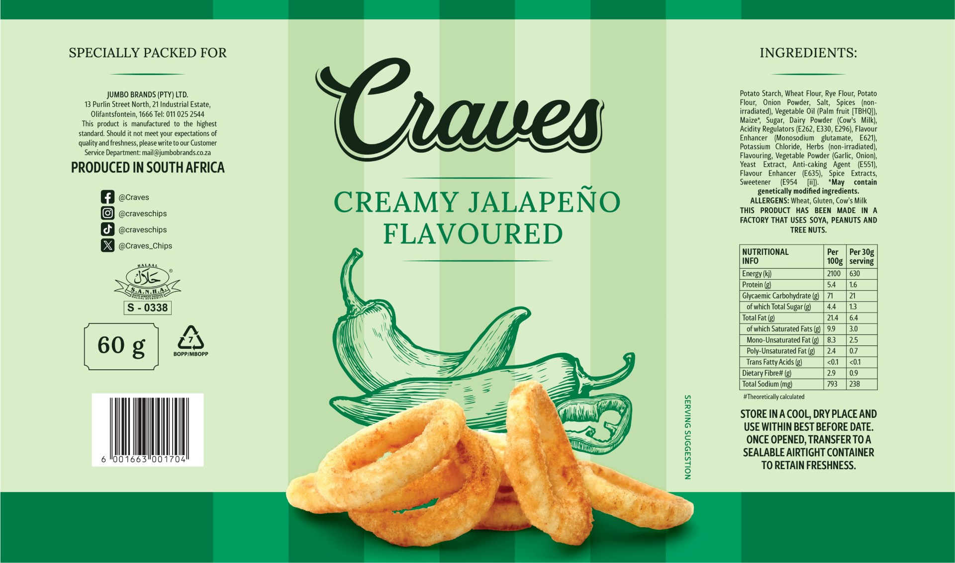 Craves Jalapeno Flavoured packaging redesign