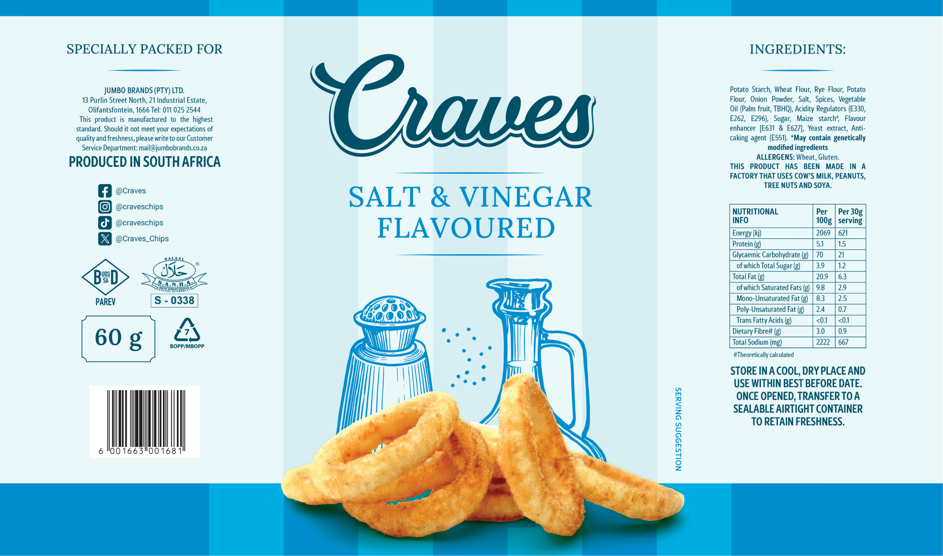 Craves Salt and Vinegar packaging redesign