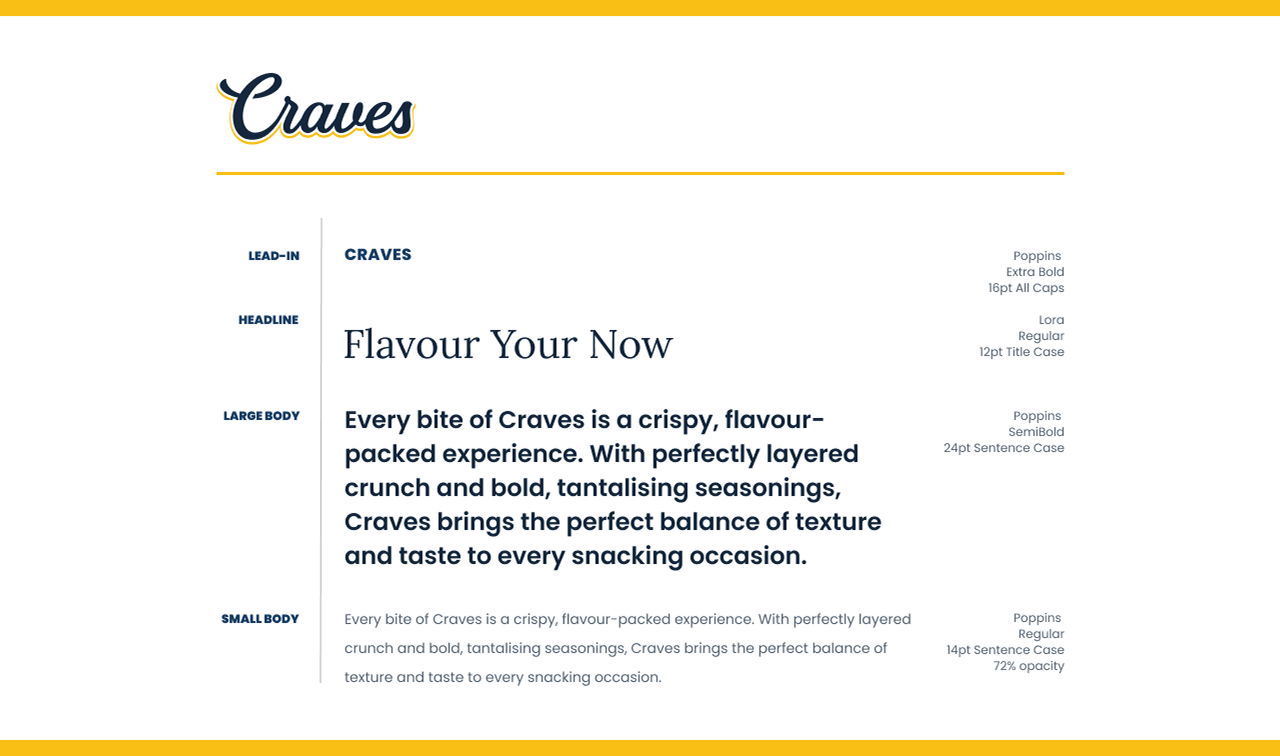 Craves brand font design