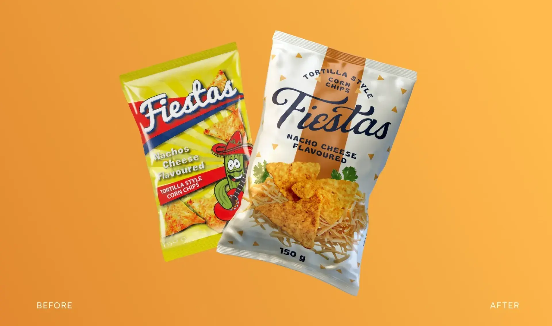 Nacho Cheese Corn Chip Packaging Design