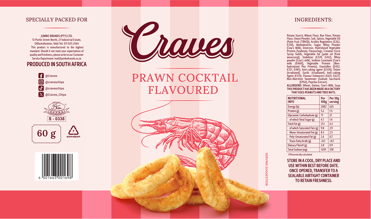 Prawn Cocktail Flavoured packaging redesign