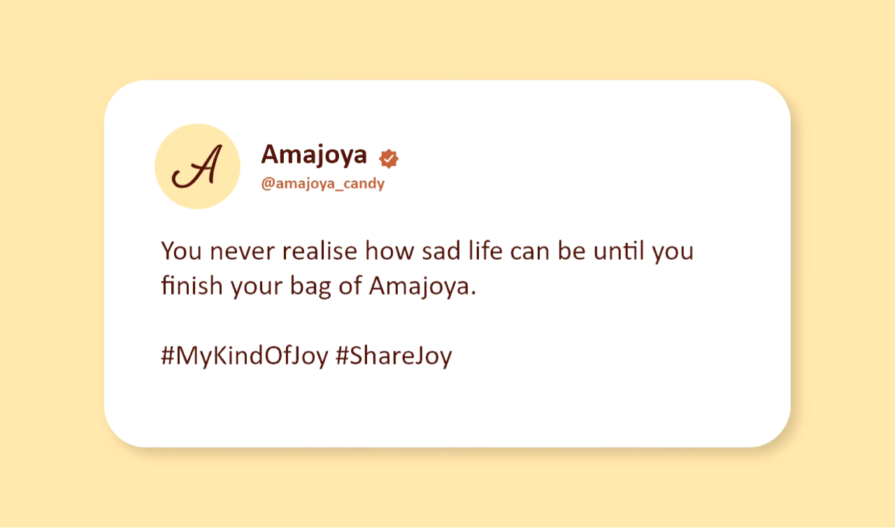 amajoya social media text post design